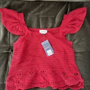 Universal Thread Red Crochet Top